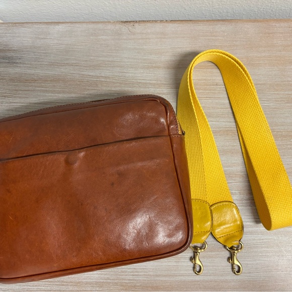 Clare V Handbags - Clare V. Mirabel Crossbody Bag/Purse with Yellow Strap